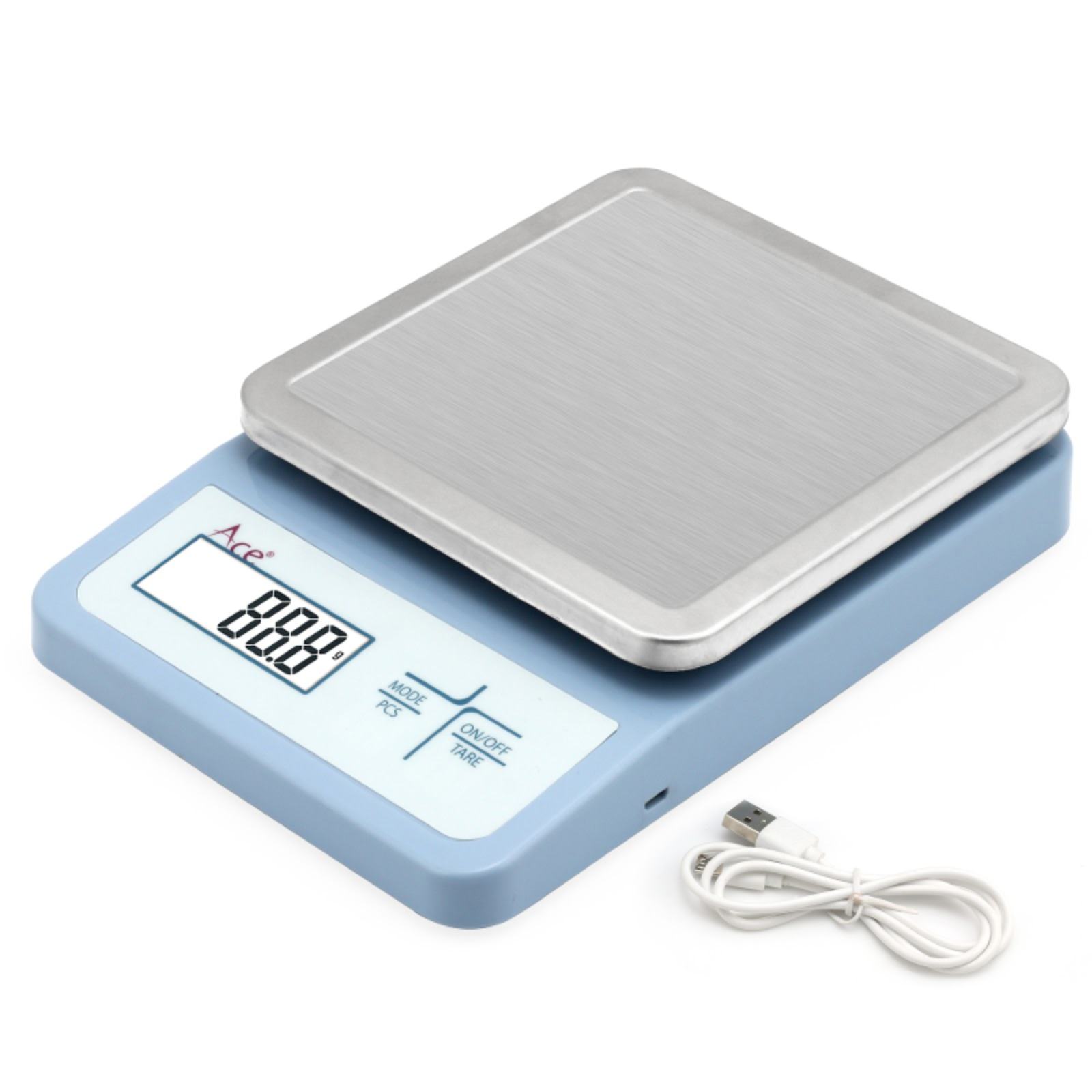 Ace Rechargeable Silver Weighing Scale 6 kg *500 mg