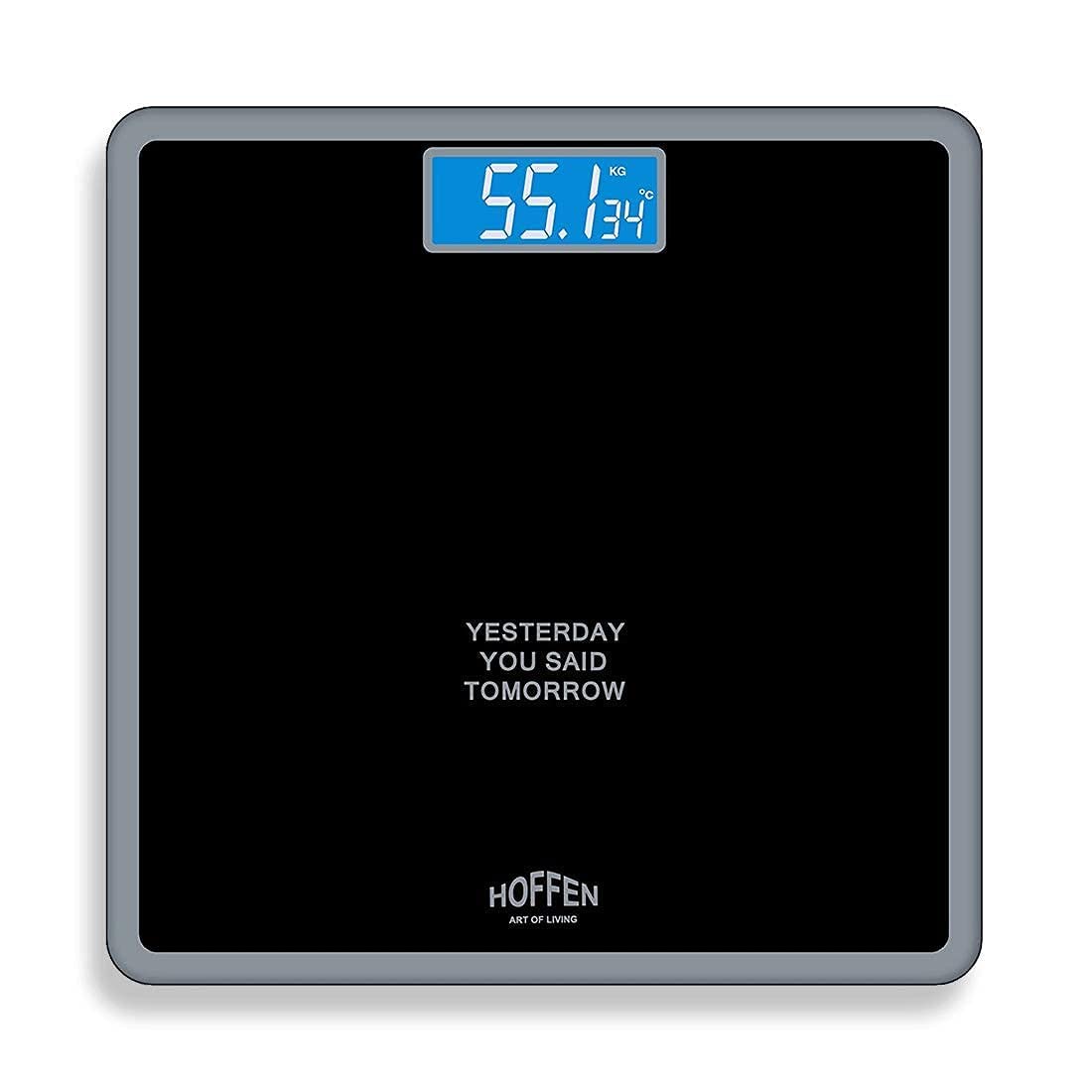 Hoffen Digital Electronic LCD Personal Body Fitness Weighing Scale (HO-18-Black) with Two Years Warranty