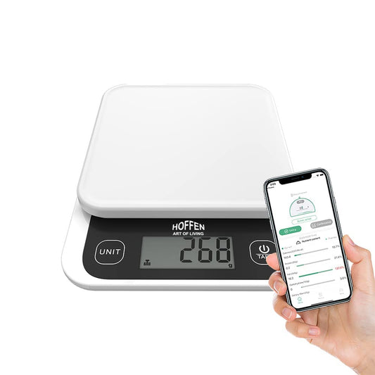 Hoffen Smart Food Digital Kitchen Weighing Scale & Food Weight Machine for Nutrition ,Health, Fitness, Home Baking & Cooking Scale with 1 Year Warranty & Battery Included