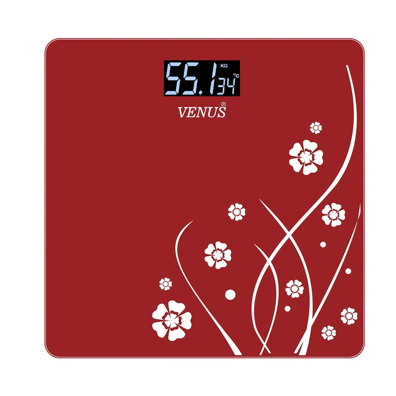 Venus (India) Electronic Digital Personal Bathroom Health Body Weight Weighing scale, Battery Included, 2 Year Warranty (Red)