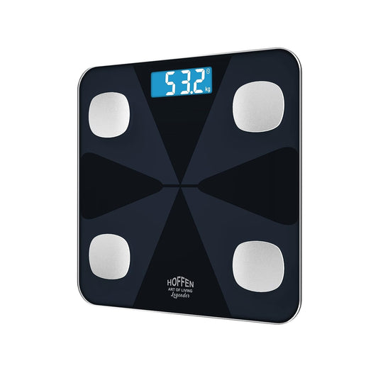 Hoffen India HO19 Electronic Digital Personal Body Bathroom Weighing scale, Weight machine Battery Included , 2 Years Warranty (HO 19 RE)