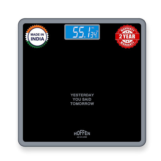 Hoffen Digital Electronic LCD Personal Body Fitness Weighing Scale (HO-18-Black) with Two Years Warranty