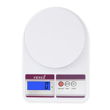 Venus Electronic Digital Kitchen Weighing Scale, Food Weight Machine for Home, Baking, Health 10 kg with 2 Years Warranty and Battries Included